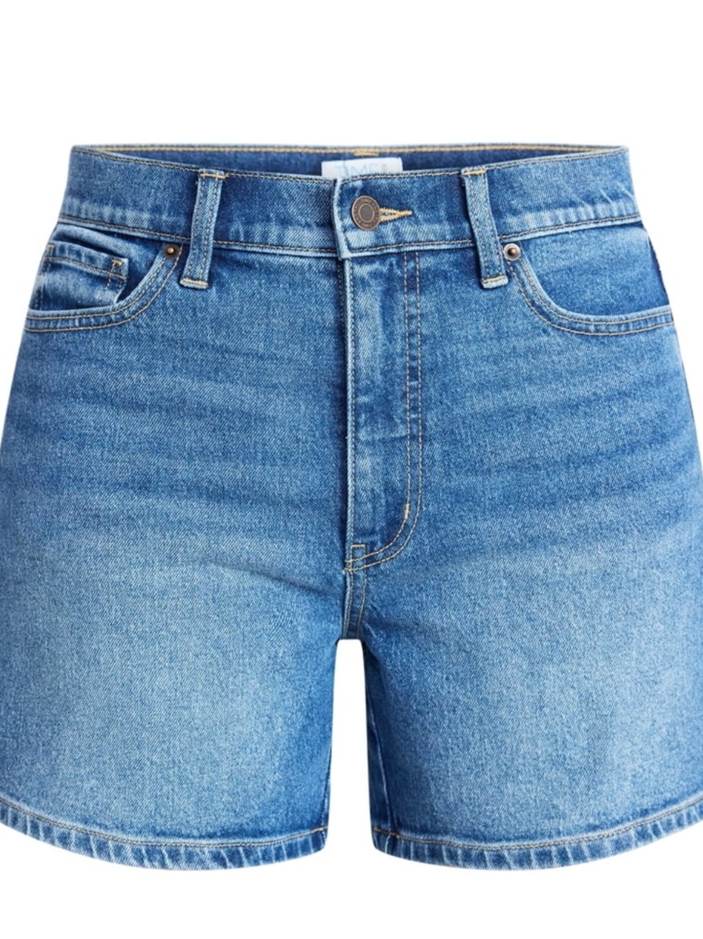 Time and Tru Women's High Rise Denim Shorts, 5 in Inseam